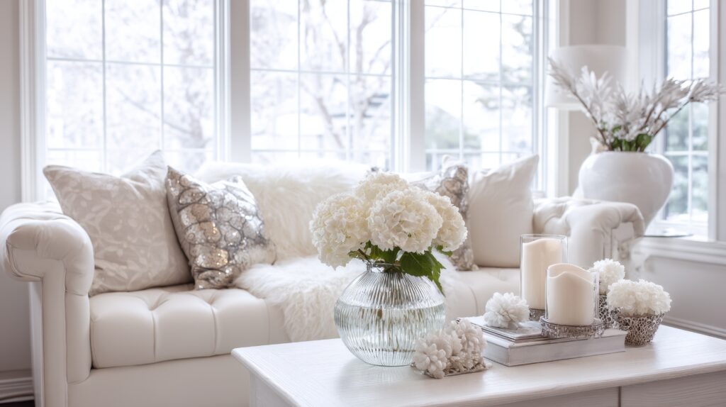 white living room decor